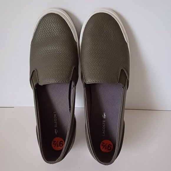 Lacoste Pull On Slip On Men’s Sneakers Army/Dark Green 9.5 - Picture 8 of 9